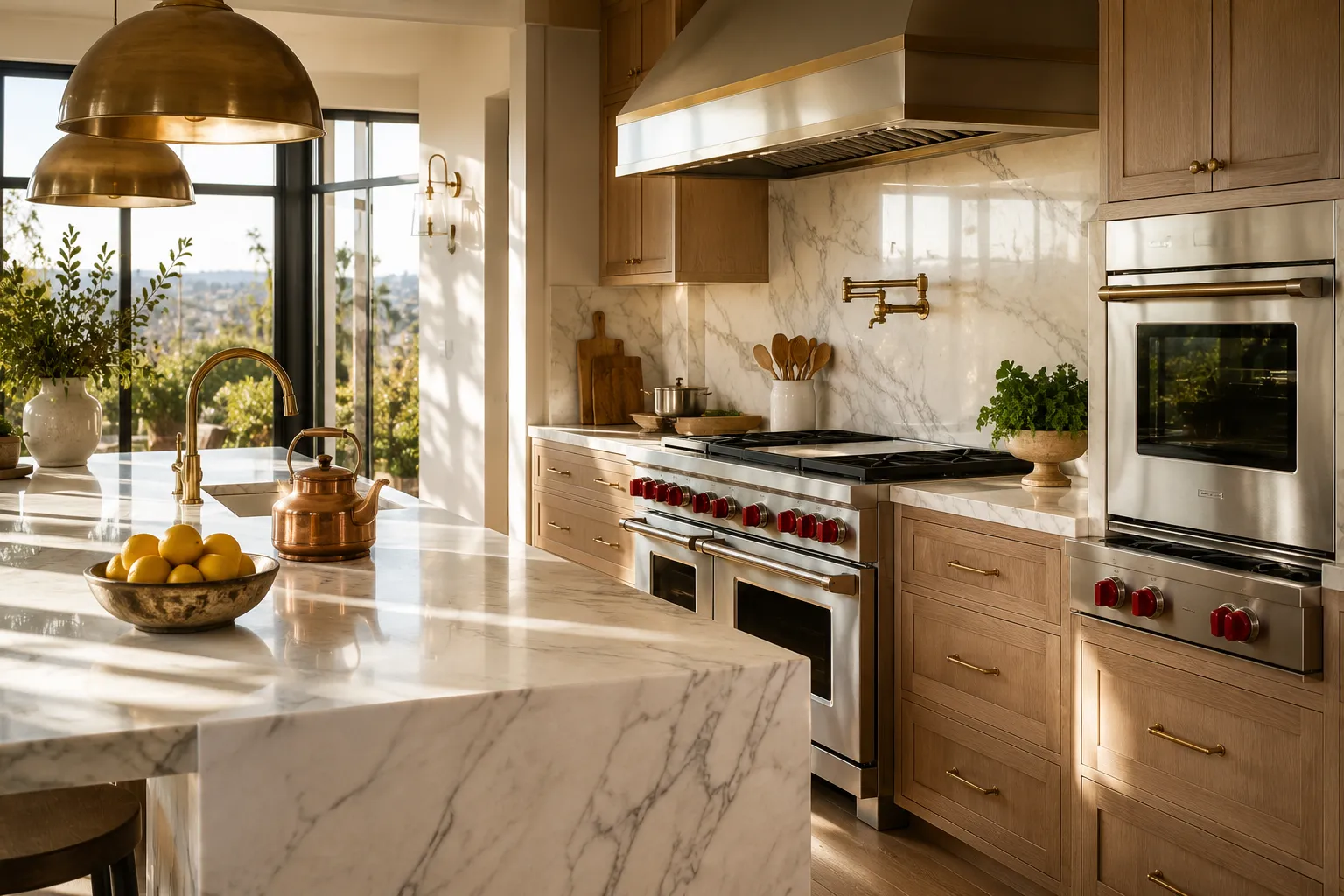 Wolf appliances in a luxury Los Angeles kitchen