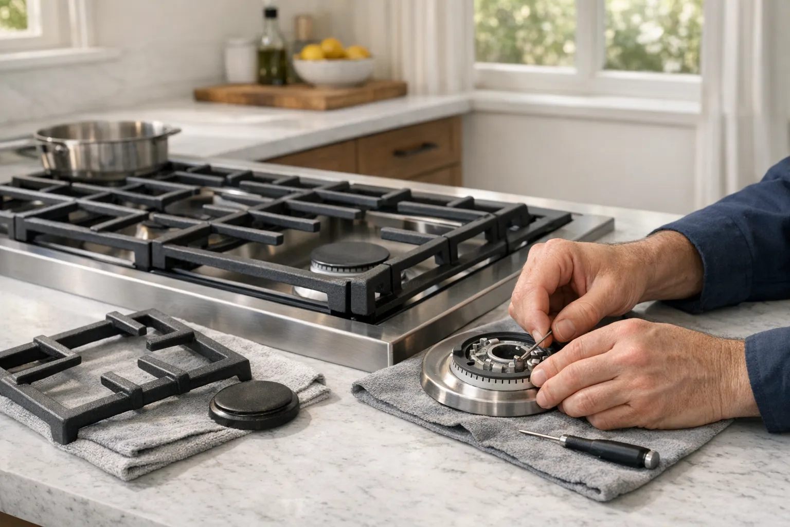 KitchenAid cooktop repair in a Los Angeles home